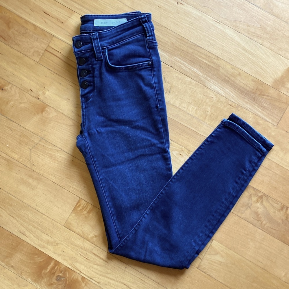 Pilcro‎ Script Skinny Jeans - Size 27 - Dark Denim